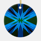 Blauwe groene ster: Winterfeestelijke kerstboom Keramisch Ornament (Voorkant)