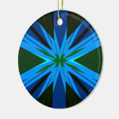 Blauwe groene ster: Winterfeestelijke kerstboom Keramisch Ornament (Links)