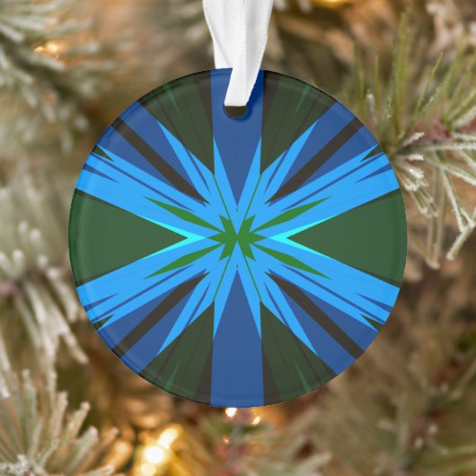 Blauwe groene ster: Winterfeestelijke kerstboom Ornament (Boom)