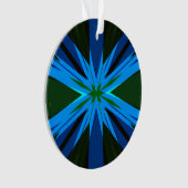 Blauwe groene ster: Winterfeestelijke kerstboom Ornament (voorkant)