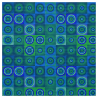 Blauwe groene Stippen en vierkantjes Stof