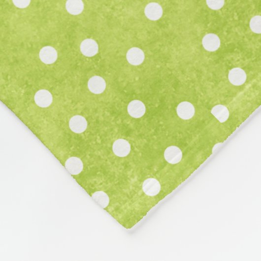 Blauwe groene Stippen Roses Fleece Blanket, medium (Hoek)