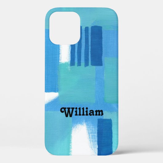 Blauwe groene strepen Abstract ontwerp personalise Case-Mate iPhone Case (Achterkant)