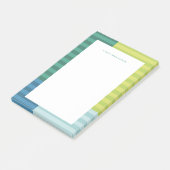 Blauwe groene strepen leuk kleurrijk lijst op maat post-it® notes (Schuin)