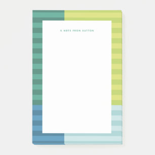 Blauwe groene strepen leuk kleurrijk lijst op maat post-it® notes