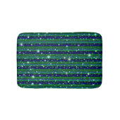 Blauwe groene strepen met sterren en regendruppels badmat (Voorkant)