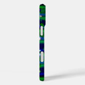 Blauwe groene strepen met sterren en regendruppels Case-Mate iPhone case (Achterkant / Rechts)