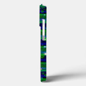 Blauwe groene strepen met sterren en regendruppels Case-Mate iPhone case (Achterkant / Links)