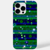 Blauwe groene strepen met sterren en regendruppels Case-Mate iPhone case (Achterkant)