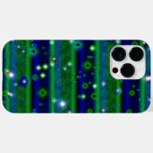 Blauwe groene strepen met sterren en regendruppels Case-Mate iPhone case (Achterkant (horizontaal))