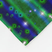 Blauwe groene strepen met sterren en regendruppels fleece deken (Hoek)