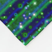 Blauwe groene strepen met sterren en regendruppels fleece deken (Hoek)