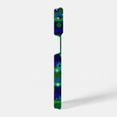 Blauwe groene strepen met sterren en regendruppels iPhone hoesje (Rechterkant)