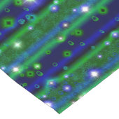 Blauwe groene strepen met sterren en regendruppels korte tafelloper (Hoek)