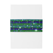 Blauwe groene strepen met sterren en regendruppels uitnodigingen wikkel (Achterkant Voorbeeld)