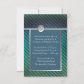 Blauwe, groene Striped Bar Mitzvah Kaart (Voorkant)