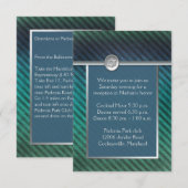 Blauwe, groene Striped Bar Mitzvah Kaart (Voorkant / Achterkant)