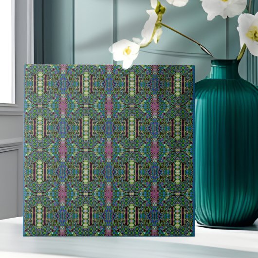 Blauwe groene Tegel met matige stijl Tegeltje