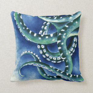 Blauwe groene tentakels kussen