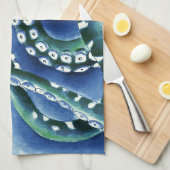 Blauwe groene tentakels theedoek (Quarter Fold)
