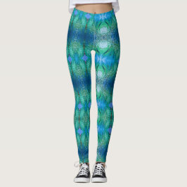 Blauwe groene trilling kleurrijke slangenhuid Legg Leggings