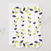 Blauwe groene tropische rillingen bruiloft kaart (Achterkant)