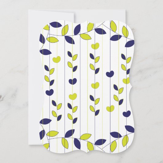 Blauwe groene tropische rillingen bruiloft kaart (Achterkant)