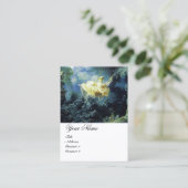 Blauwe groene tuingeel Rococo-dame op vleugels Visitekaartje (Staand voorkant)