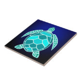 Blauwe groene turkooi blauwgroen keramische schild tegeltje (Zijkant)