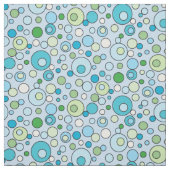 Blauwe groene turquoise Bubbles Spot Pattern Print Stof (Swatch)
