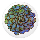 Blauwe groene ventilator keramische knop (Voorkant)