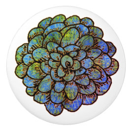 Blauwe groene ventilator keramische knop