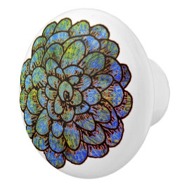 Blauwe groene ventilator keramische knop