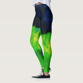 Blauwe Groene Verf Splatter Leggings (Links)