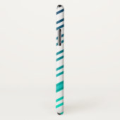 Blauwe groene verloopachtergrond witte strepen Case-Mate iPhone case (Achterkant / rechts)