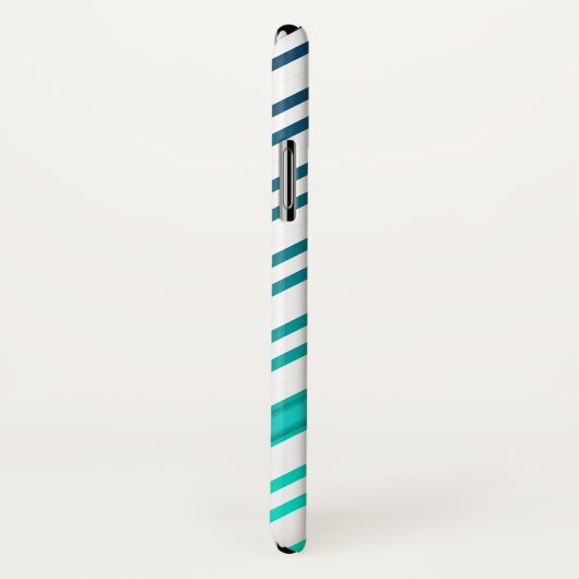 Blauwe groene verloopachtergrond witte strepen Case-Mate iPhone case (Achterkant / rechts)