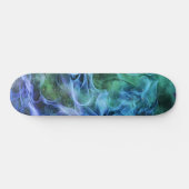 Blauwe groene vlammen zwaaien Kunstskateboard Persoonlijk Skateboard (Horizontaal)