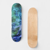 Blauwe groene vlammen zwaaien Kunstskateboard Persoonlijk Skateboard (Voorkant)