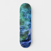 Blauwe groene vlammen zwaaien Kunstskateboard Persoonlijk Skateboard (Voorkant)