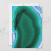 Blauwe, groene, vlek bruiloft verlofpartij kaart (Achterkant)