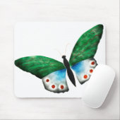  blauwe groene vlinderillustratie muismat (Met muis)