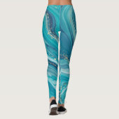 Blauwe groene vloeibare Leggings (Achterkant)