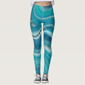 Blauwe groene vloeibare Leggings (Voorkant)