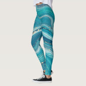 Blauwe groene vloeibare Leggings (Links)