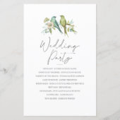Blauwe groene vogels Floral Waterverf Wedding (Achterkant)