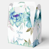 Blauwe, groene waterverf bloemen bloemen bloemen b bedankdoosjes (Geopend)