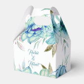 Blauwe, groene waterverf bloemen bloemen bloemen b bedankdoosjes (Voorkant Zijde)