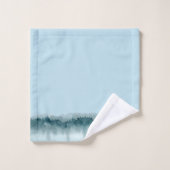 Blauwe groene Waterverf bosbomen met handdoekset Bad Handdoek (Wasdoekje)