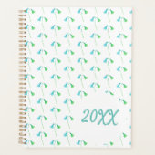 Blauwe groene Waterverf Botanische wilde bloemen Planner (Voorkant)