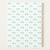 Blauwe groene Waterverf Botanische wilde bloemen Planner (Achterkant)